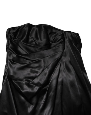 Black Strapless Sheath A-line Mini Dress