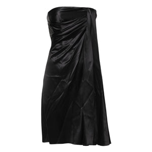 Black Strapless Sheath A-line Mini Dress