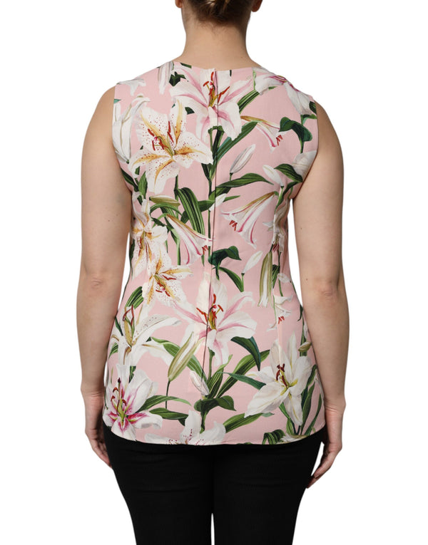 Multicolor Floral Print Round Neck Tank Top