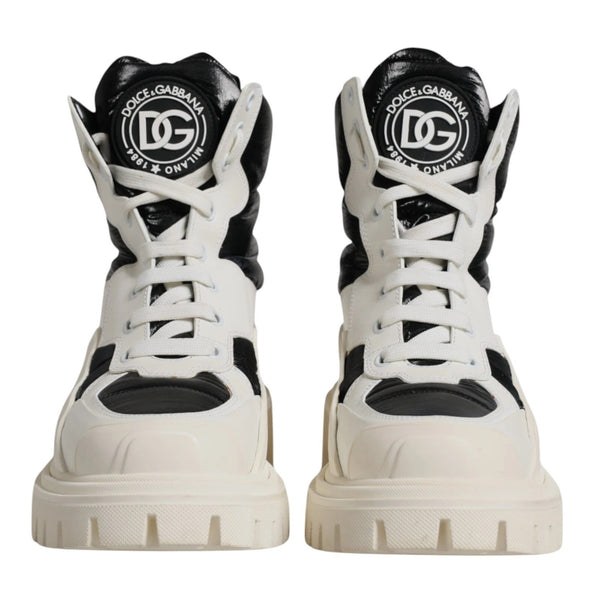 White Padded Mid Calf Lace Up Boots Shoes