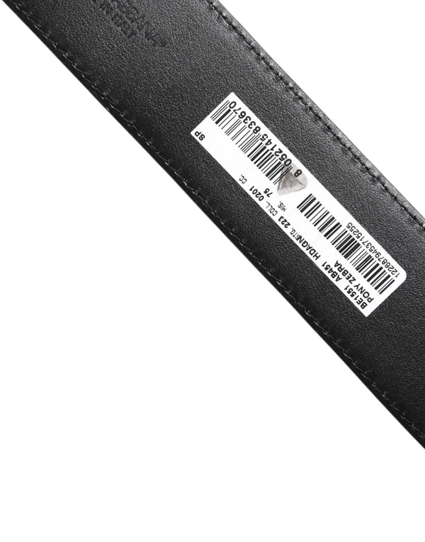 White Black Leather Zebra DG Crystal Buckle Belt