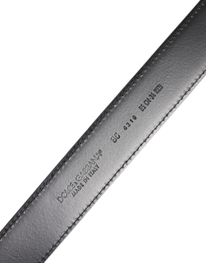 Black Classic Calf Leather Silver Buckle Belt