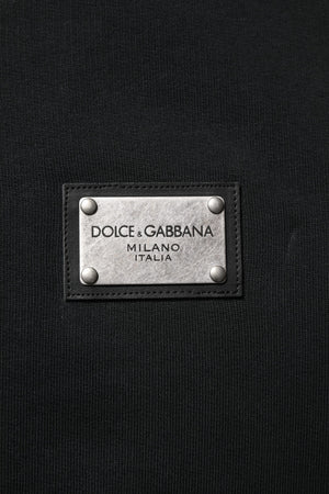 Black Logo Full Zip Hooded Men Sweatshirt Sweater