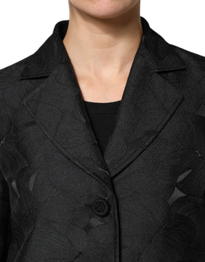 Black Single Breasted Trench Coat Jacket