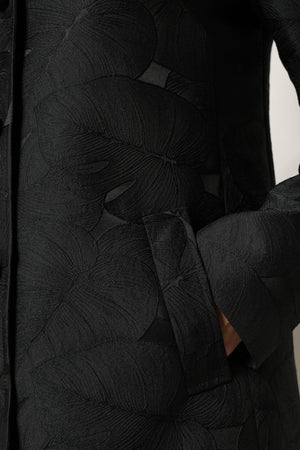 Black Single Breasted Trench Coat Jacket