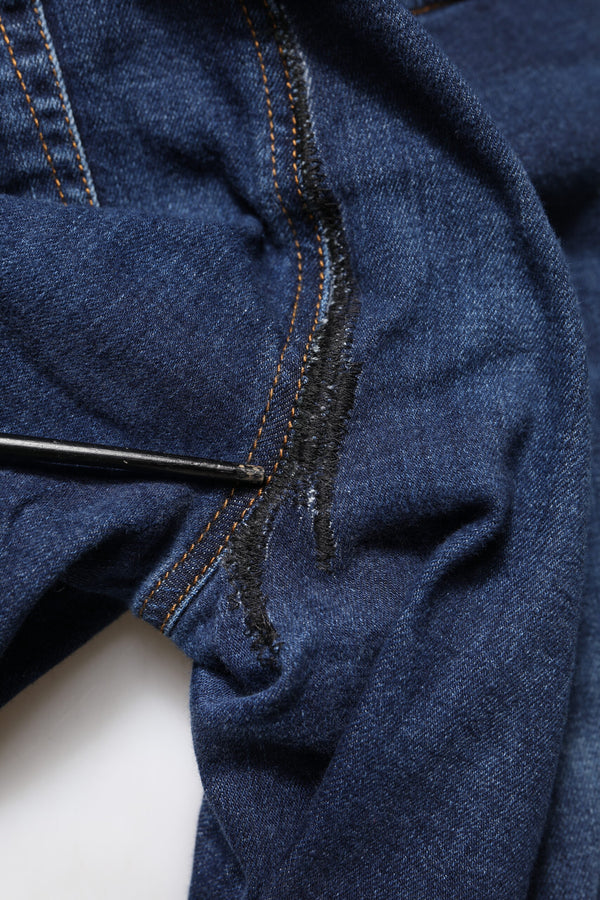 Blue Cotton High Waisted Cropped Denim Jeans