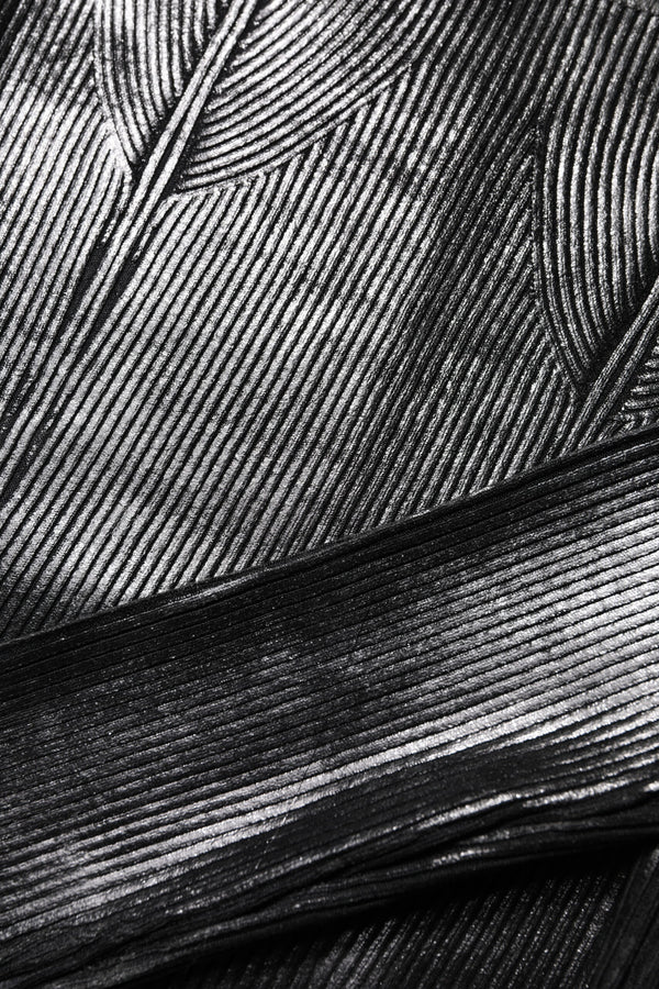 Black Viscose Long Sleeves Fitted Blouse Top