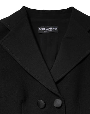 Black Wool Double Breasted Coat Jacket