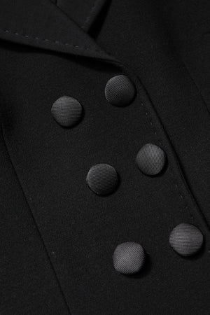 Black Wool Double Breasted Coat Jacket