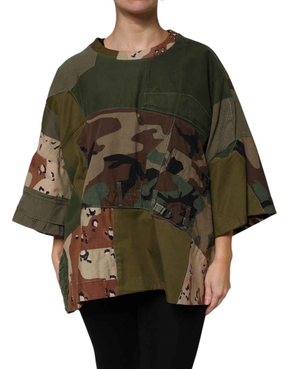 Multicolor Camouflage Oversized Top T-shirt