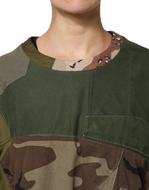 Multicolor Camouflage Oversized Top T-shirt