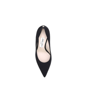 Black Goatskin Mid Heel Pumps