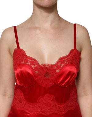 Red Silk Sleeveless Maxi Long Dress