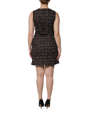 Multicolor Sleeveless Mini Tweed A-line Dress