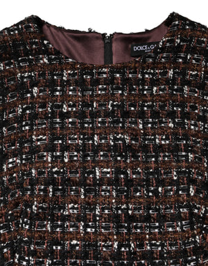 Multicolor Sleeveless Mini Tweed A-line Dress