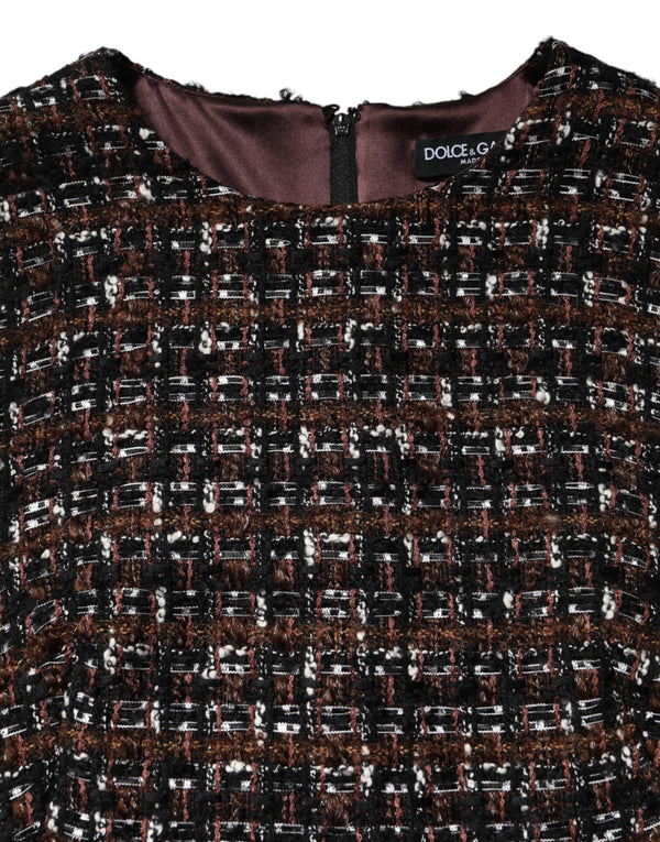 Multicolor Sleeveless Mini Tweed A-line Dress