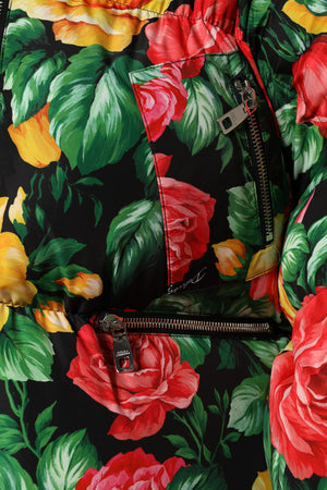 Multicolor Floral Puffer Hooded Jacket