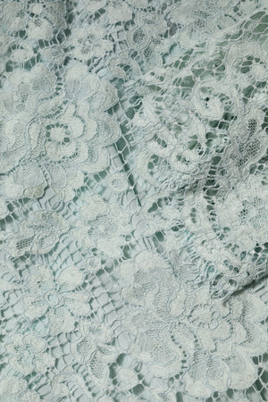 Mint Green Floral Lace Cotton Blouse Top