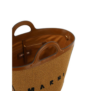 Brown Cotton Shoulder Bag