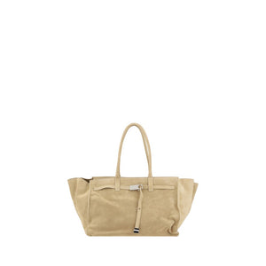 Beige Calf Leather Bos Taurus Shoulder Bag