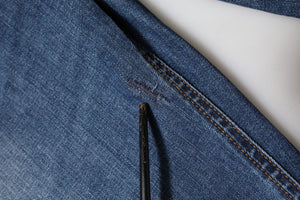 Blue Low Waist Cotton Skinny Denim Jeans