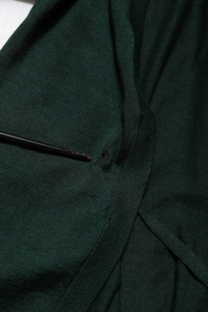 Dark Green Cashmere Silk Cardigan Sweater