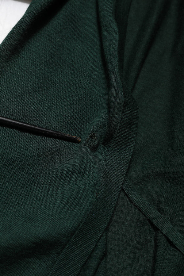 Dark Green Cashmere Silk Cardigan Sweater