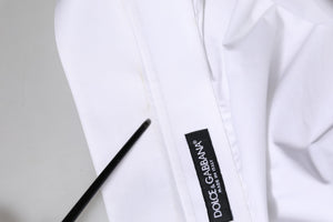 White Cotton Collared Shirt Long Sleeve Top