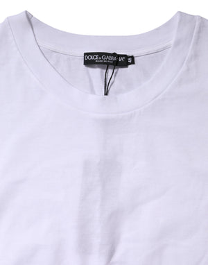 White Cotton Short Sleeve Round Neck T-shirt