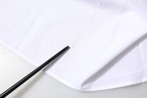 White Cotton Collared Shirt Long Sleeve Top