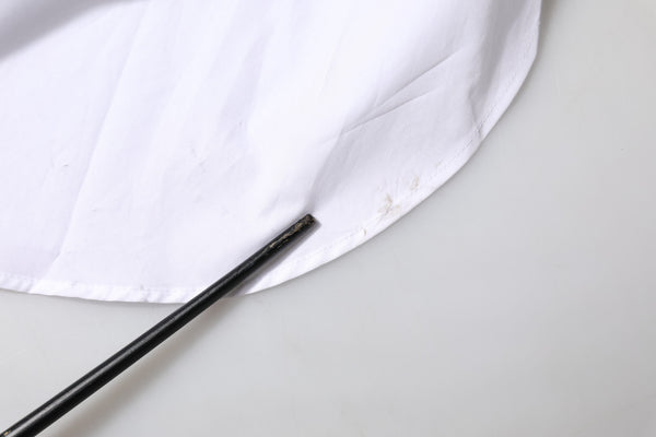 White Cotton Collared Shirt Long Sleeve Top