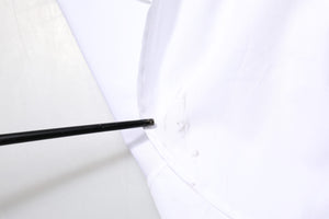 White Cotton Collared Shirt Long Sleeve Top