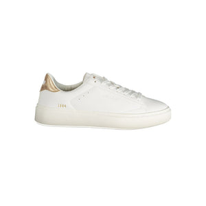 White Polyester Women Sneaker