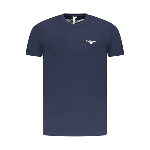 Blue Cotton Men T-Shirt