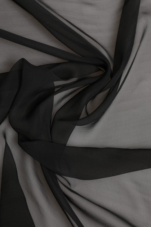 Gray Black Silk Square Women Foulard Scarf