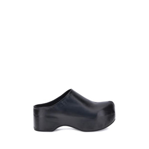 Black Calf Leather Bos Taurus Clogs
