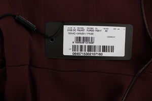 Bordeaux Stretch Full Length Sheath Dress