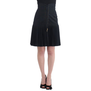 Black Wool Mini Skirt