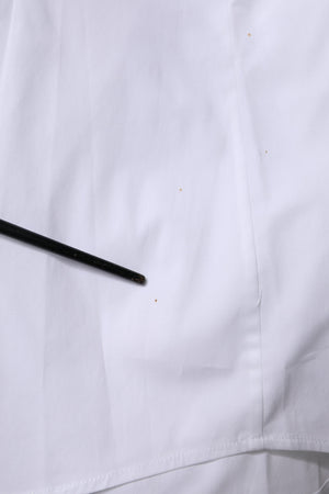 White Cotton Collared Long Sleeves Shirt Top