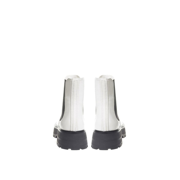 Black And White Leather Chelsea Boots