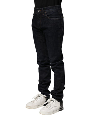 Black Cotton Skinny Denim Men Jeans