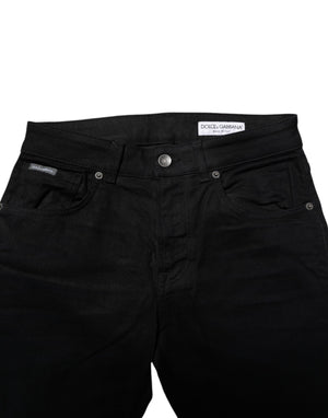 Black Cotton Skinny Denim Jeans