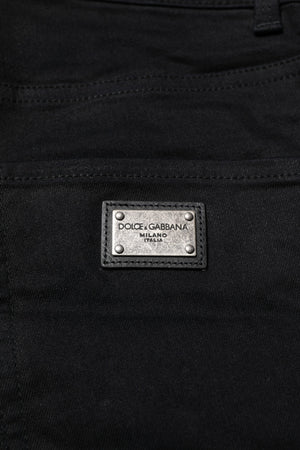 Black Cotton Skinny Denim Jeans