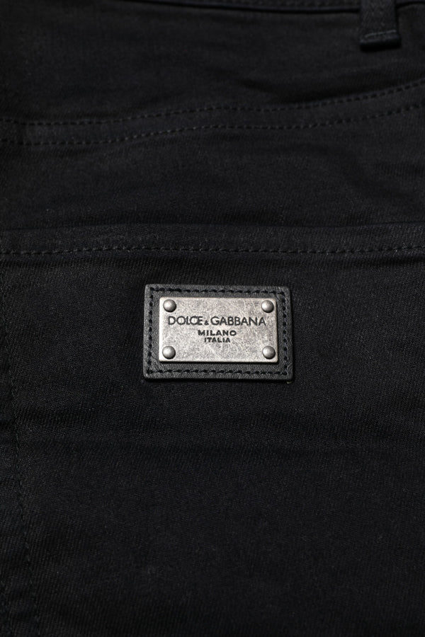 Black Cotton Skinny Denim Jeans