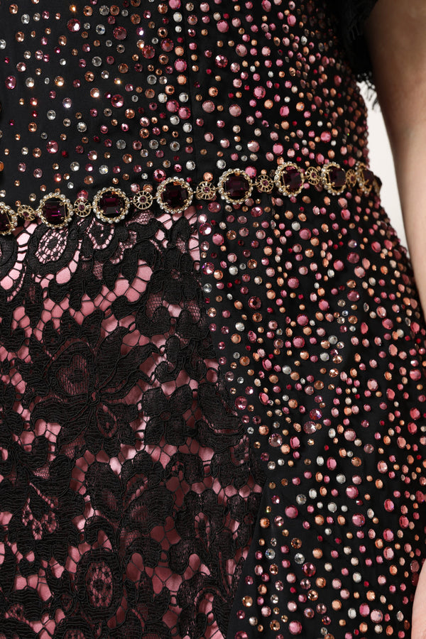 Multicolor Embellished Mermaid Gown Dress