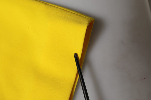 Yellow Polyester Sleeveless Sheath Midi Dress