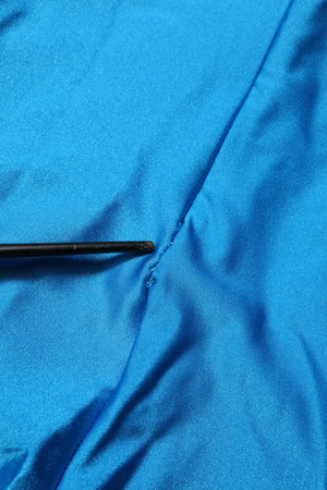 Blue Nylon Turtleneck Bodycon Jumpsuit Dress