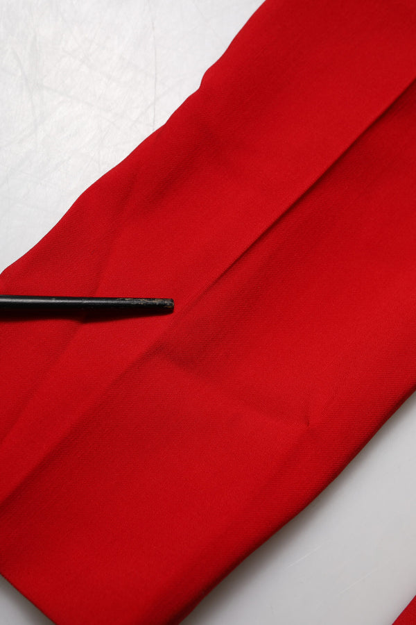 Red Wool Mid Waisted Tapered Pants