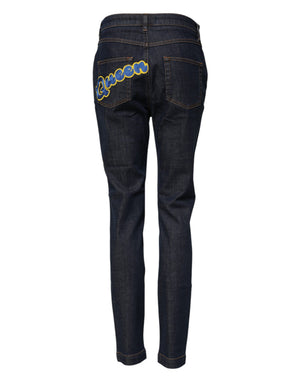 Blue Queen Patch AUDREY Mid Waist Denim Jeans