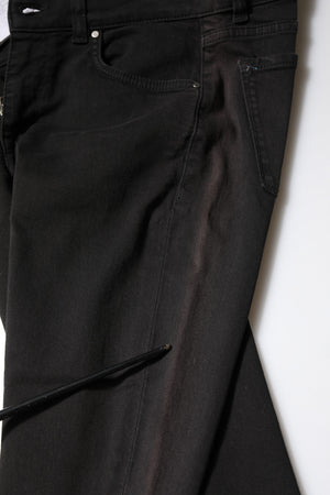 Black Cotton Skinny Mid Waisted Denim Jeans